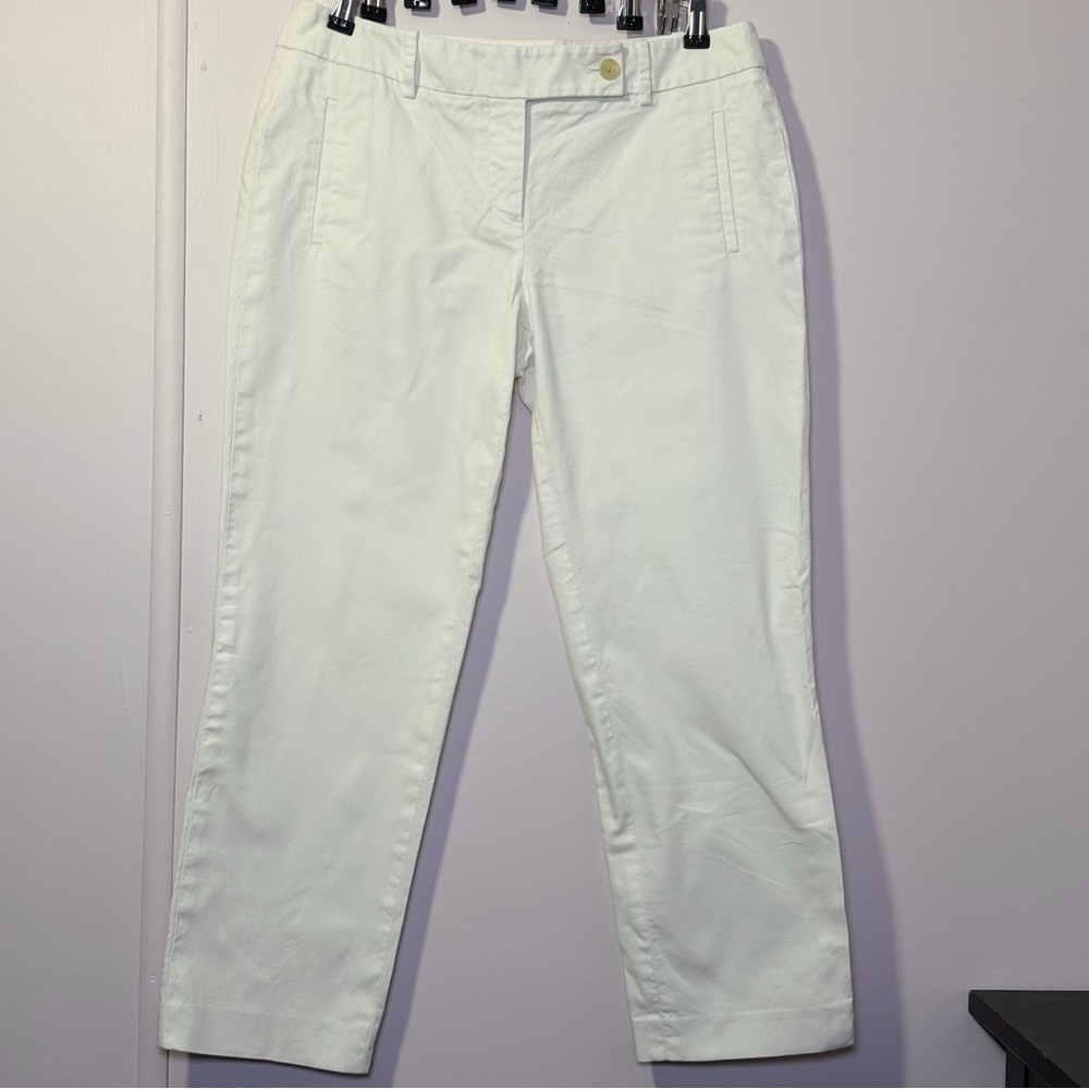 LOFT White Cotton Chino Pants, Cropped, Women’s size 8
